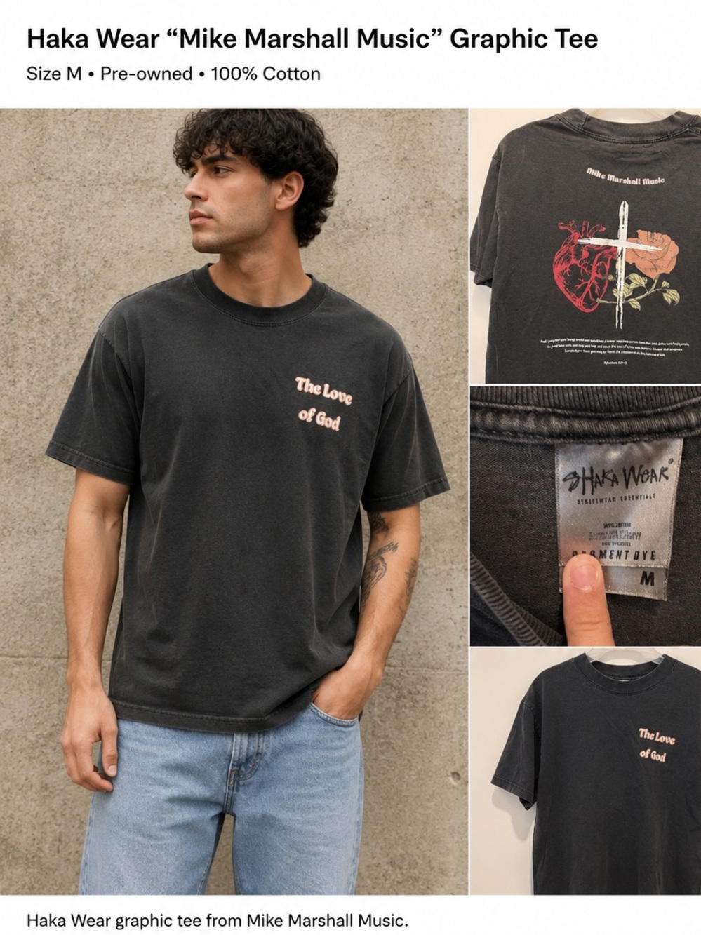 Haka Wear Mike Marshall Music 'The Love of God' Graphic T-Shirt